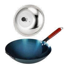 Wok Pan Multipurpose with Lid Chef Chinese Wok for Household Cooking K