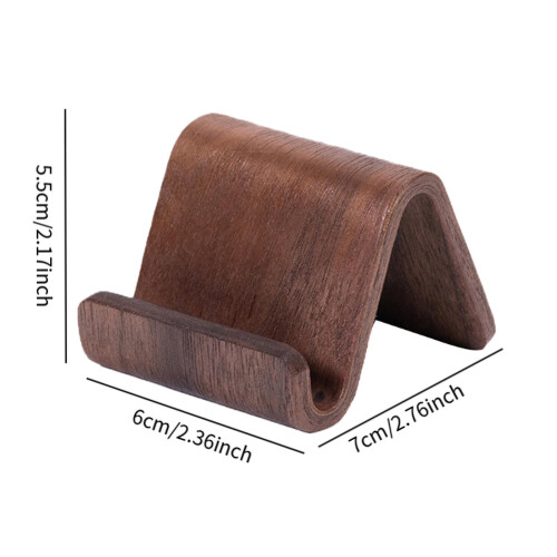 Wood Mobile Phone Holder Stand Compact Phone Bracket for Office Home B 1