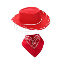 Kids Cowboy Hat and Bandana Headwear for Dress up Carnival Stage Perfo