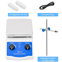 Lab Magnetic Stirrer Plate Hot Stir Mixer for Chemistry Equipment 1000Ml Capacity 100-2000 RPM Speed Resin US Plug