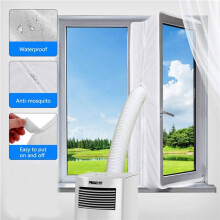 Window Seal for Portable Air Conditioner, 400cm Flexible Cloth Sealing Panel Window Seal with Zipper and Quick Adhesive