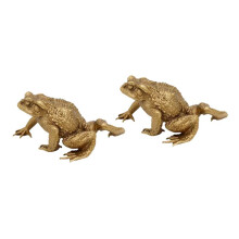 2Pcs Feng Shui Copper Pocket Money Frog Fortune Brass Toad Figurin Chinese Coin Metal Home Decor Gift