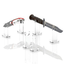 4Sets Knife Display Stand,Acrylic Knife Holder Collector,Single Knife Holder for Home Decor (Clear Bottom)