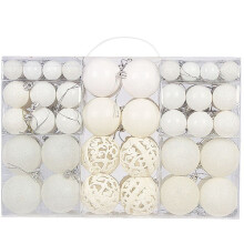 100PCS Christmas  Box Set Available Holiday Christmas Tree Ornament Decorations Christmas Decorations White