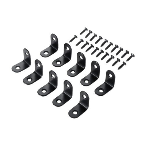 10 Pieces L Bracket Corner Brace Right Angle Bracket for Frame Shelves