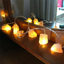 Himalayan Salt String Lights Battery 10 LED Natural Crystal Salt Warm Lights String Indoor Outdoor Home Decor