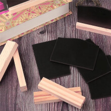 12 Chalkboard with Stand, Small Blackboard Wooden Signs for Labelling, Board Set, Place Cards, Price Tags