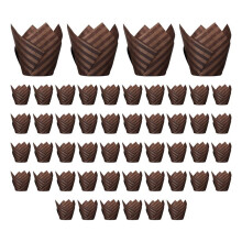50PCS Newspaper Style Cupcake Liner Baking Cup for Wedding Party Tulip Muffin Cupcake Paper Cup Oilproof Cake I