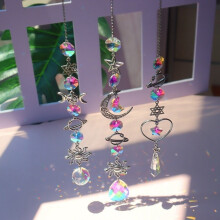 A Crystal Wind Chime Sun Catcher Diamond Prisms Pendant Dream Catcher Rainbow Chaser Hanging Drop Home Garden Decor