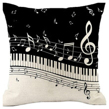 Muzieknoot Sierkussenhoes Sierkussenhoes Nieuw-Living Series Decoratieve Sierkussenhoes Dubbelzijdig Ontwerp, C
