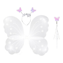 Fairy Costume Girls Butterfly Wing Angel Wand Kids Elf Cosplay Prop He