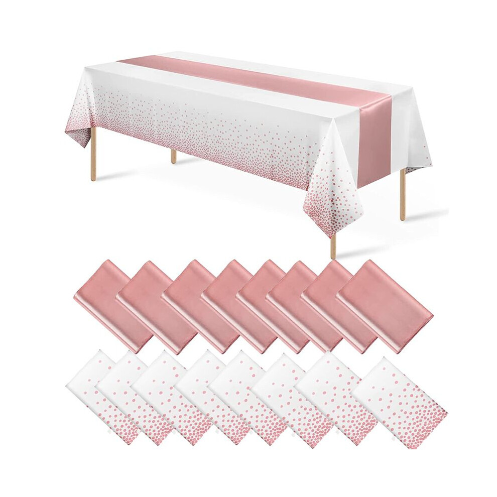 Disposable Plastic Tablecloths Satin Table Runner Set Dot Tablecloth Satin Table Runner For Party,B Tauoh