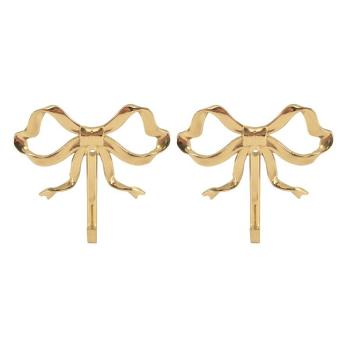 2PCS Decorative Bow Hanger Towel Hook Bow Shaped Hat Hooks Brass Bow Shaped Hat Hooks Hanging Towel Hook,Small