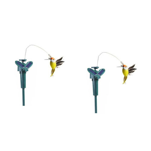 2 Peças Decoração de Jardim Simulação Solar Pássaro Voador Automático Jardim Quintal Pássaro Voador Solar Engraçado