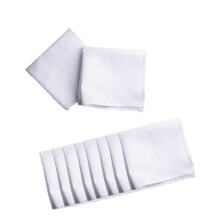 10 Pieces Cotton Hanky for Men Suit Solid White Handkerchiefs for DIY