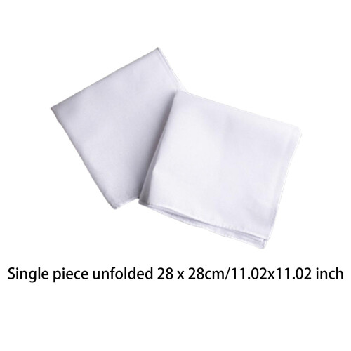 10 Pieces Cotton Hanky for Men Suit Solid White Handkerchiefs for DIY 1