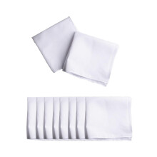 10 Pieces Cotton Hanky for Men Suit Solid White Handkerchiefs for DIY