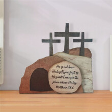 Easter Resurrection Scene Wooden Decor Easter Eid Al-Fitr Decor Wooden Resurrection Scene Decor Nativity Set-B