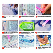 Diy Diament Cztery PełNe OkrąGłE Diament Malarstwo Stitch Haft Obraz Rhinestone Home Decor Photo