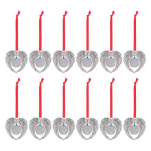 12Pcs Angel Wing Shape Blank Hot Transfer Printing Sublimation Ornament Decoration for Christmas Tree Decor Xmas Party