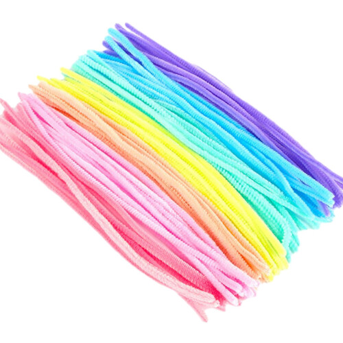 100 Pieces Plush Chenille Stems Pipe Cleaners for Bouquet Making Decor