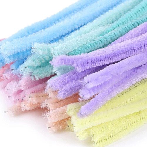 100 Pieces Plush Chenille Stems Pipe Cleaners for Bouquet Making Decor 2