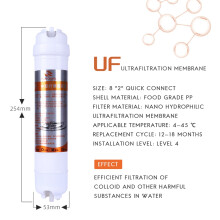 8 Zoll 1/4 Zoll Wasser Filter Filter Schnell Anschluss Filter Elemente UF Ultrafiltrationsmembran Integrierte Filter Elemente
