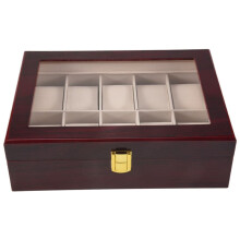 Luxury Wooden Watch Box Watch Holder Box for Watches Men Glass Top Jewelry Organizer Box 10 Grids Watch Organizer