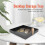 Square PU Leather Serving Tray Decorative Dish Cosmetics Sundries Desktop Storage Plate with Handle(Black) 4