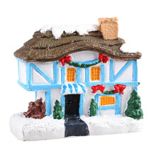Brightness LED Light Village House Scene Christmas DecorResin Christmas House Xmas Ornament A