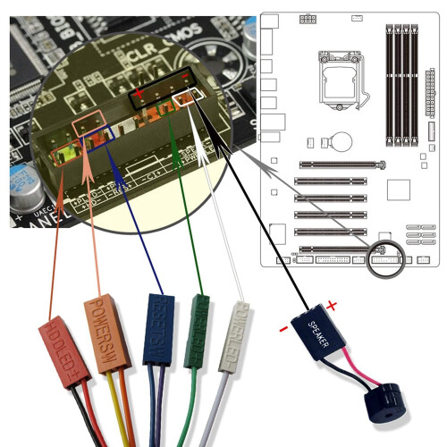20 Pcs PC Motherboard  Speaker Desktop Computer Protective Cover DIY Internal Code  Plug Buzzer 1