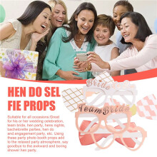Bruiloft Foto Rekwisieten Rose Goud, 23 Stuks Vrijgezellenfeest Photo Booth Rekwisieten, Team Bruid Selfie Rekwisieten, Kip Doen Selfie Rekwisieten,