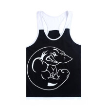 (Black White,XL)Camiseta sin mangas Chaleco deportivo Halter Hombres Fitness Suelto Correr Ropa Regalo