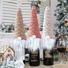 Weihnachten Wein Flaschen Deckel Weihnachten Hut Form Champagner Flaschen Deckel Gnome Schwedisch für Abendessen Tisch Dekor (Rosa)