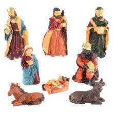 Conjunto de Natal em Resina de Personagens de Natal com Menino Jesus e Animais Cena de Natal Realista Decorações de Natal