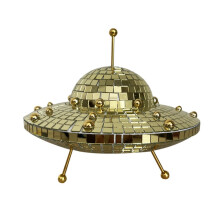 Mirror Reflective Balls Disco UFO Cute Desk Accessories Miniature Items Home Decoration Aesthetic Modern Gold