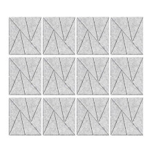 12-Pack Zelfklevende Akoestische Panelen 11,8 Inch X 11,8 Inch Geluidsdichte Schuimpanelen (Zilvergrijs)