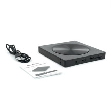 Bruciatore 6 nel 1 Disco Dvd-Rw Esterno Portatile USB 3.0/Tipo-C Unità Ottica Masterizzatore Dvd-Rom Unità DVD Multifunzione