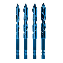 Set Foratura Precisione per Trapano Eccentrico Ad Alta Durezza da 4 Pezzi, Punta Trapano Triangolare per Piastrelle Vetro da 6-12 Mm, Punzonatura nel