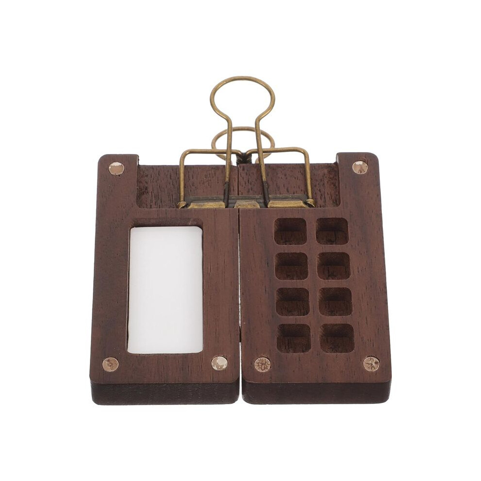 8 Grid Portable Sketchbook Palette, Wooden Colour Palette Box,  Travel Paint Tray Box for Watercolor, Gouache