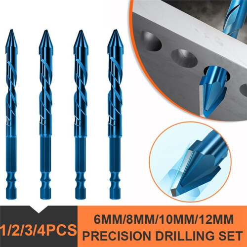 4PC High Hardness Eccentric Drill Precision Drilling Set 6-12mm Glass Tile Ceramic Punching Rock Slab Triangle Drill Bit 2