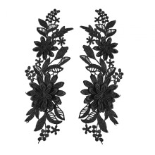 2Pcs Lace Applique Flower Embroidery Applique for Wedding Prom Dress C