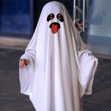 Costume for Kids White Cloak Cosplay Outfits Role Supply for Boy Girl Halloween Fancy Dress for Spooky