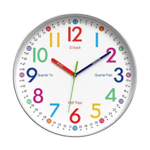 12 Inch Digital Wall Mount Clock Cartoon Children'S Management Quartz Clock Home Wall Hanging Silent Clock 30CM