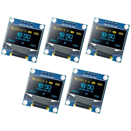 0.96 Inch 5PCS OLED I2C Display Module for  Raspberry PI 128x64 Pixel IIC Serial Self-Luminous Display Module