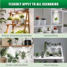 Full Spectrum LED Grow Light Auto /Off Timer Ceiling Under Cabinet Halo Plant Growing Lamp Yellow and White Light 2 Pc