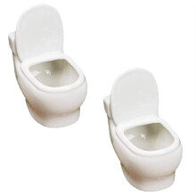 2Pack White Ceramic Toilet Plant Pot/Bonsai Pot/Flower Pot/Succulent Planter Perfect Gifts for Women, Mom or Birthdays