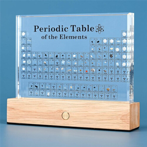 Periodic Table with Real Elements Inside, Table of Elements, Acrylic Periodic Table Display with 83 Real Samples 1