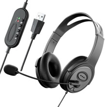 Call Center Headset Stereo Headphones with Noise Cancelling Microphone for Zoom Skype Office Call Center Home Podcast