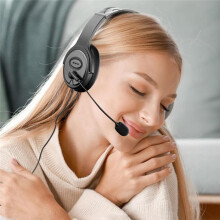 Call Center Headset Stereo Headphones with Noise Cancelling Microphone for Zoom Skype Office Call Center Home Podcast